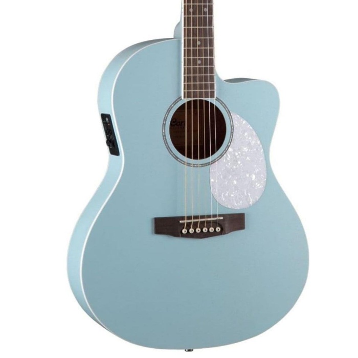 Cort Jade Classic SKOP Akustik Gitar - Sky Blue (Orta Seviye) | Retro Tasarım, İnci Kaplama Başlık ve Koruyucu, Open Pore Mat Bitiş ve Parlak Sky Blue Rengi